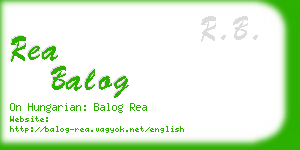 rea balog business card
